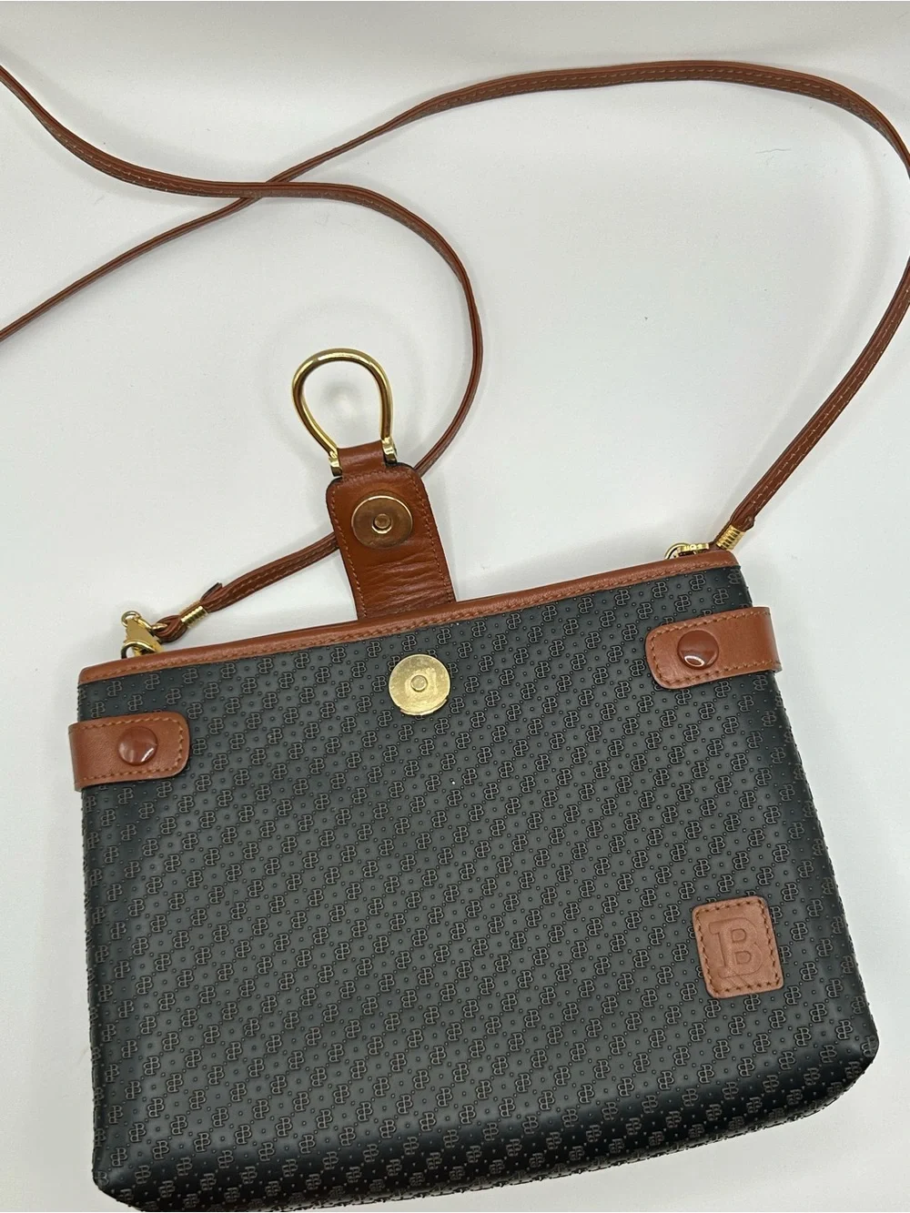 Bally Vintage B Embossed Monogram Crossbody Bag